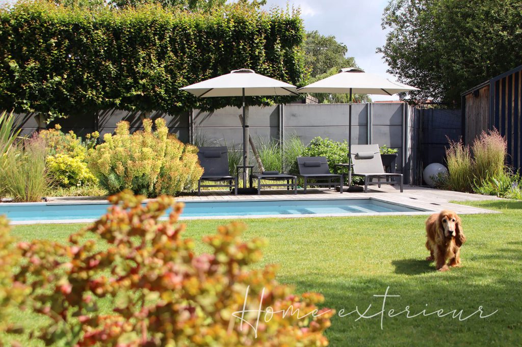 Conception et aménagement d’un jardin avec piscine, spa et pergola bioclimatique dans le Cambrésis