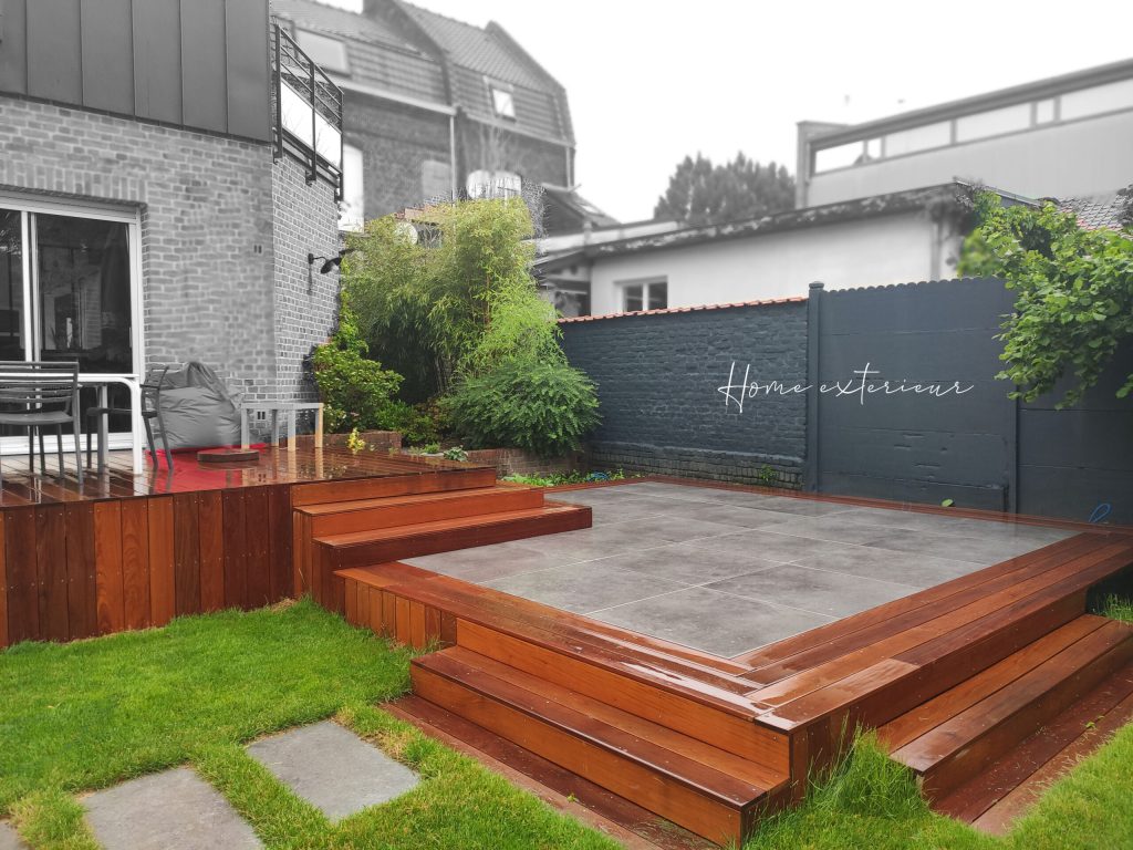 Aménagement d’une terrasse surélevée multi niveaux à Croix