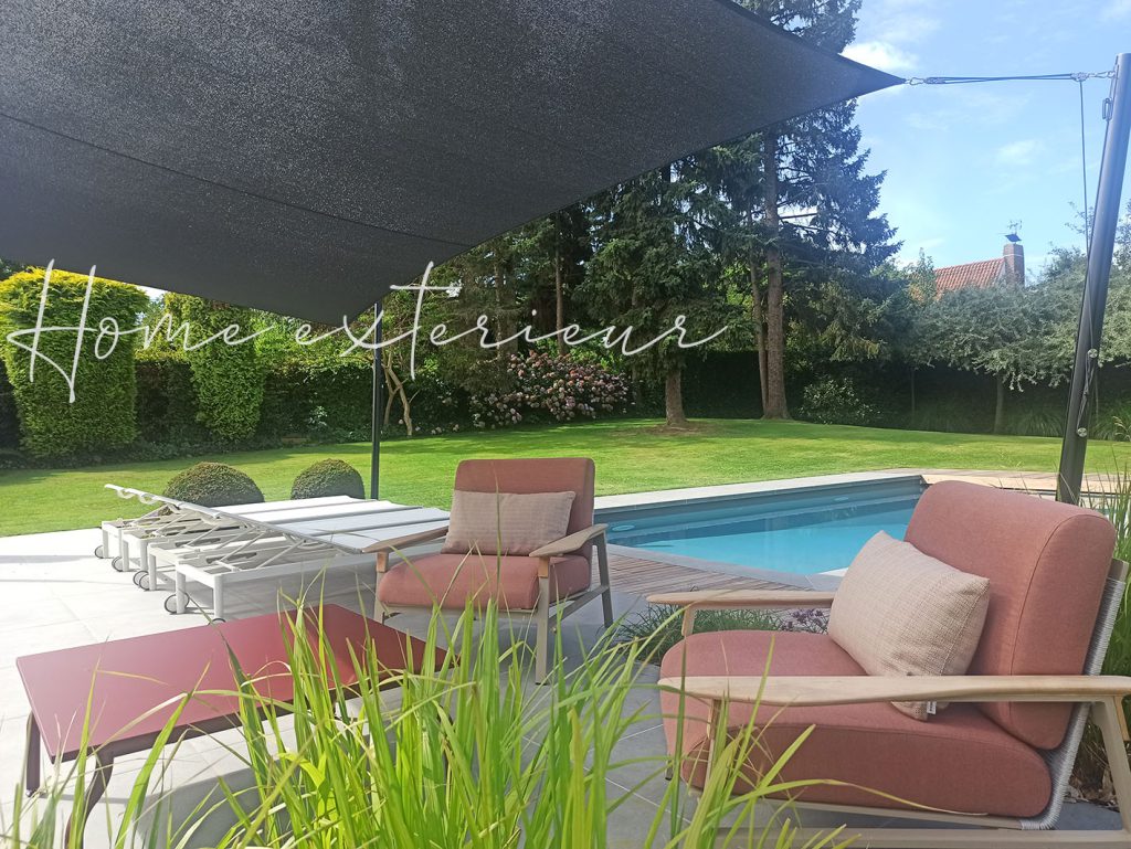 Conception de terrasses autour d’une piscine existante à Bondues