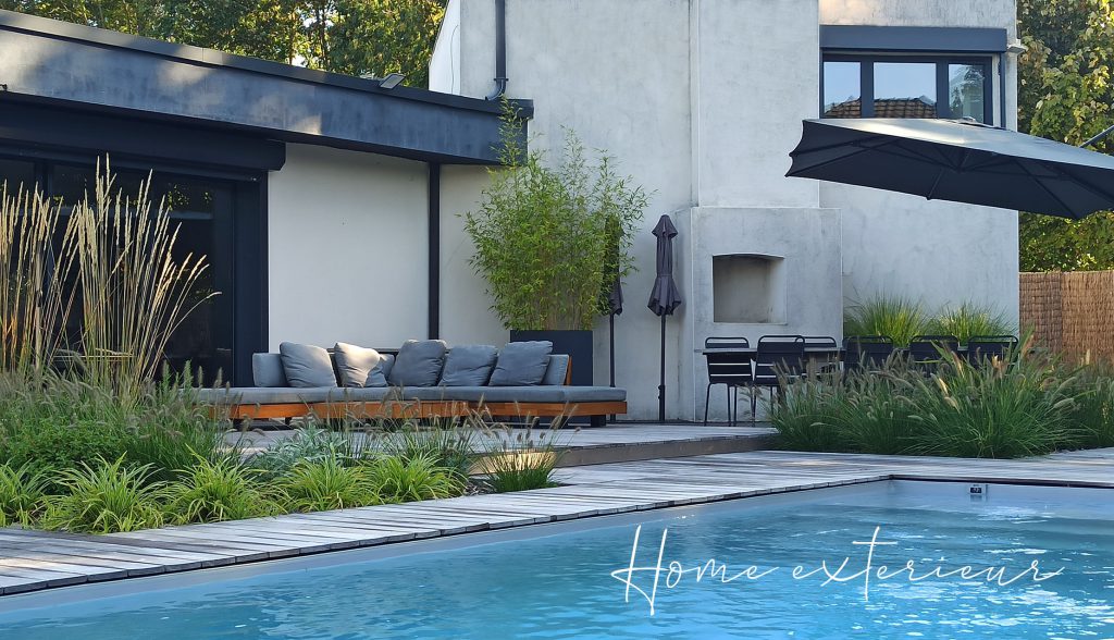 Implantation d’une piscine avec articulation terrasse à Cysoing