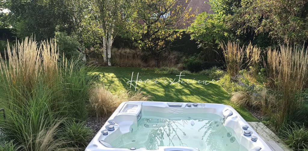 Création d’une nouvelle terrasse avec un espace spa à Verlinghem
