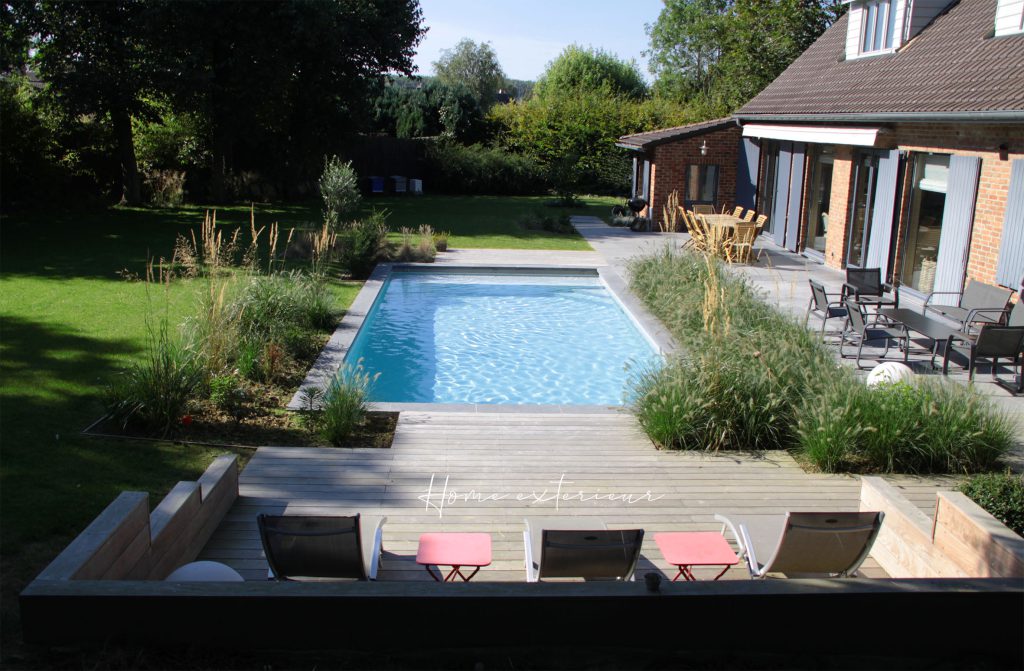 Articulation d’une piscine existante avec une maison individuelle à Bondues