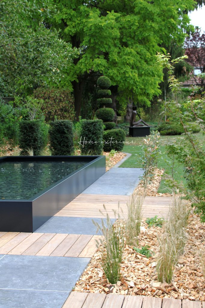 Conception d’un jardin avec bassin contemporain à Orchies