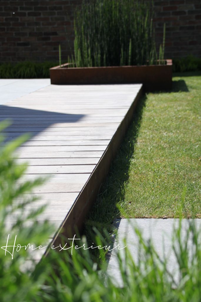 Création d’un jardin contemporain avec acier corten à Villeneuve d’Ascq