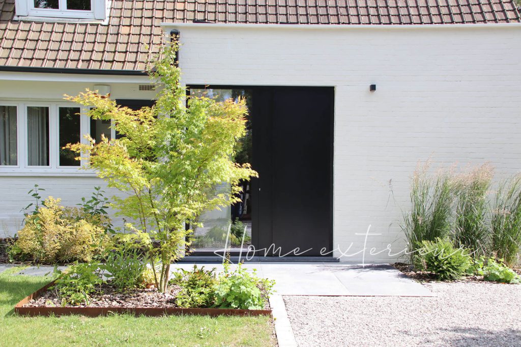 Conception & aménagement complet d’un jardin avec piscine, spa, terrasses & entrée de maison à Armentières