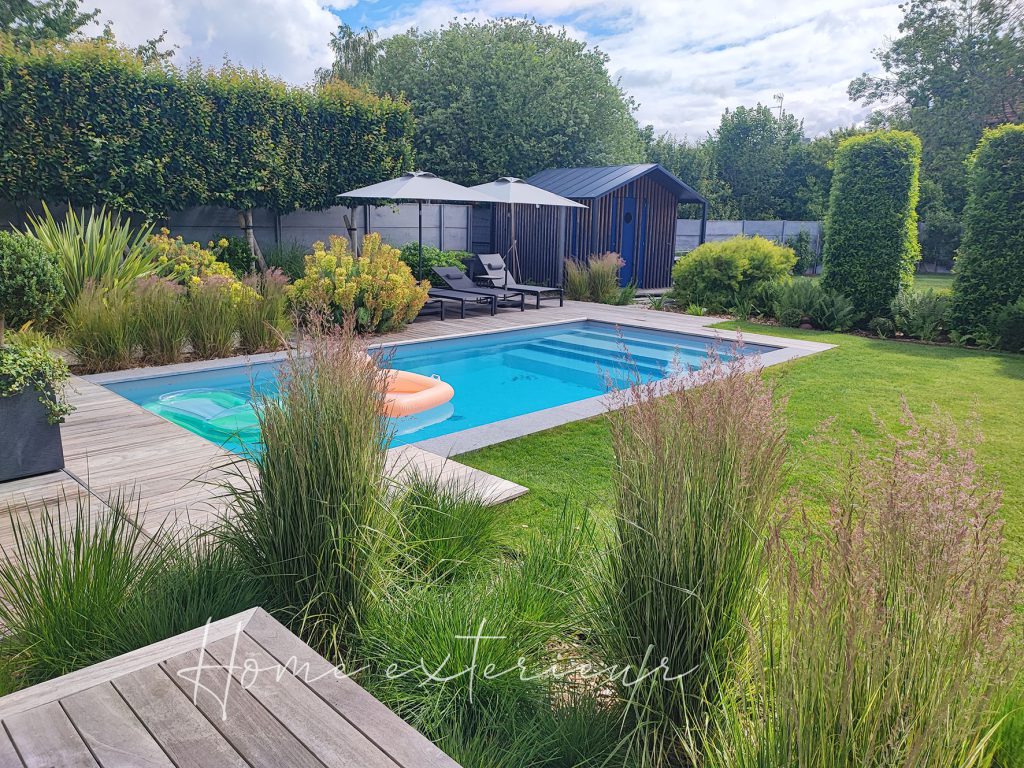Conception et aménagement d’un jardin avec piscine, spa et pergola bioclimatique dans le Cambrésis