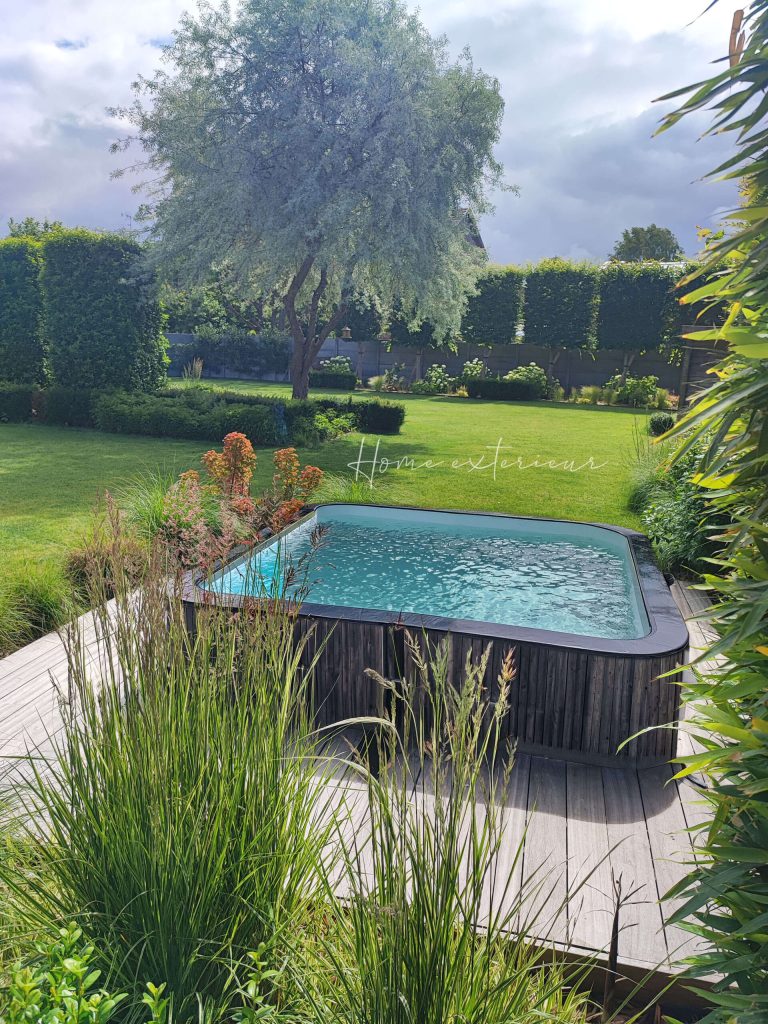 Conception et aménagement d’un jardin avec piscine, spa et pergola bioclimatique dans le Cambrésis