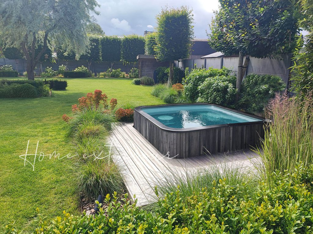 Conception et aménagement d’un jardin avec piscine, spa et pergola bioclimatique dans le Cambrésis